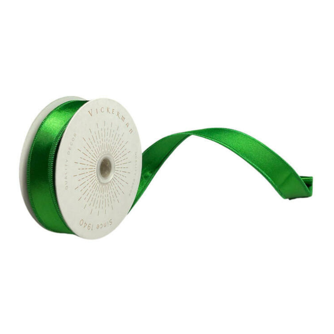 Emerald Satin Fused Ribbon
