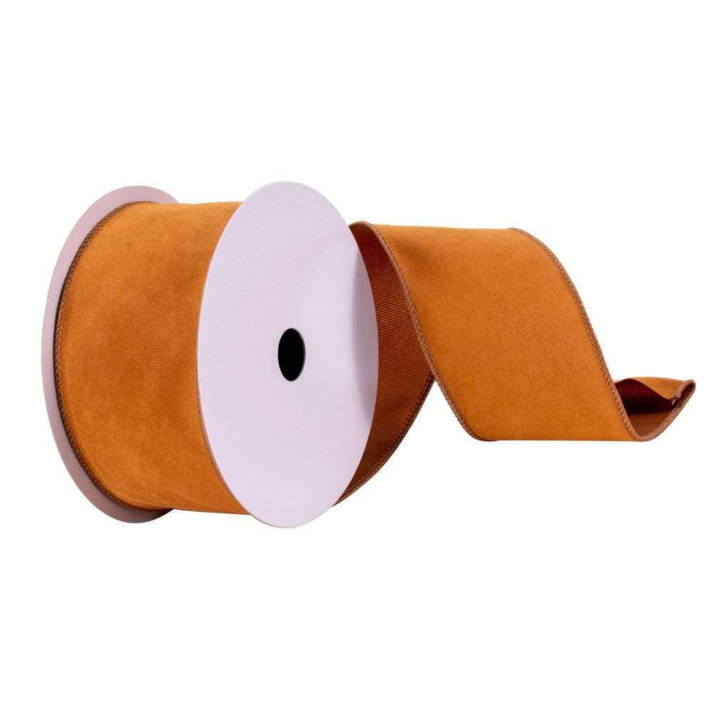2.5" x 10 Yards Camel Suede Ribbon