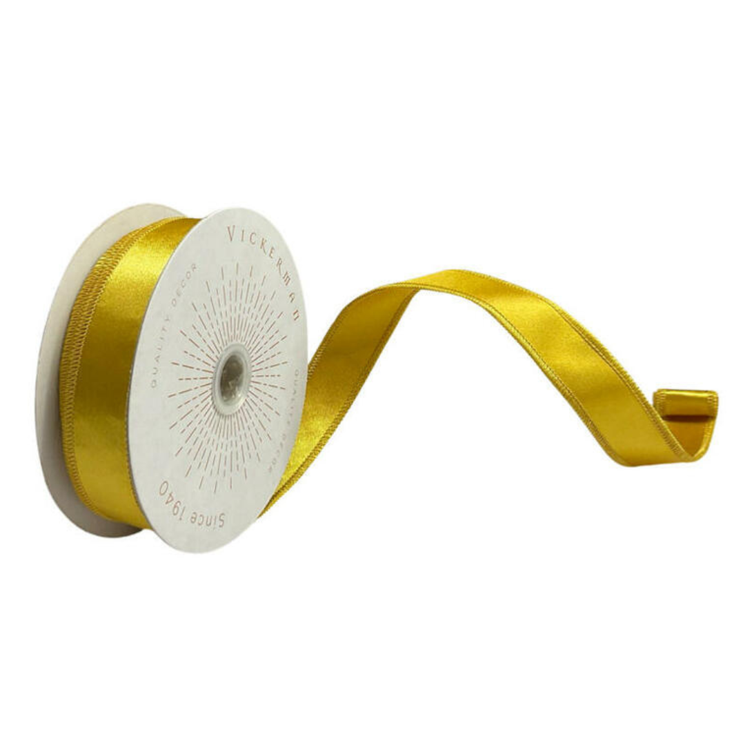 Antique Gold Satin Fused Ribbon