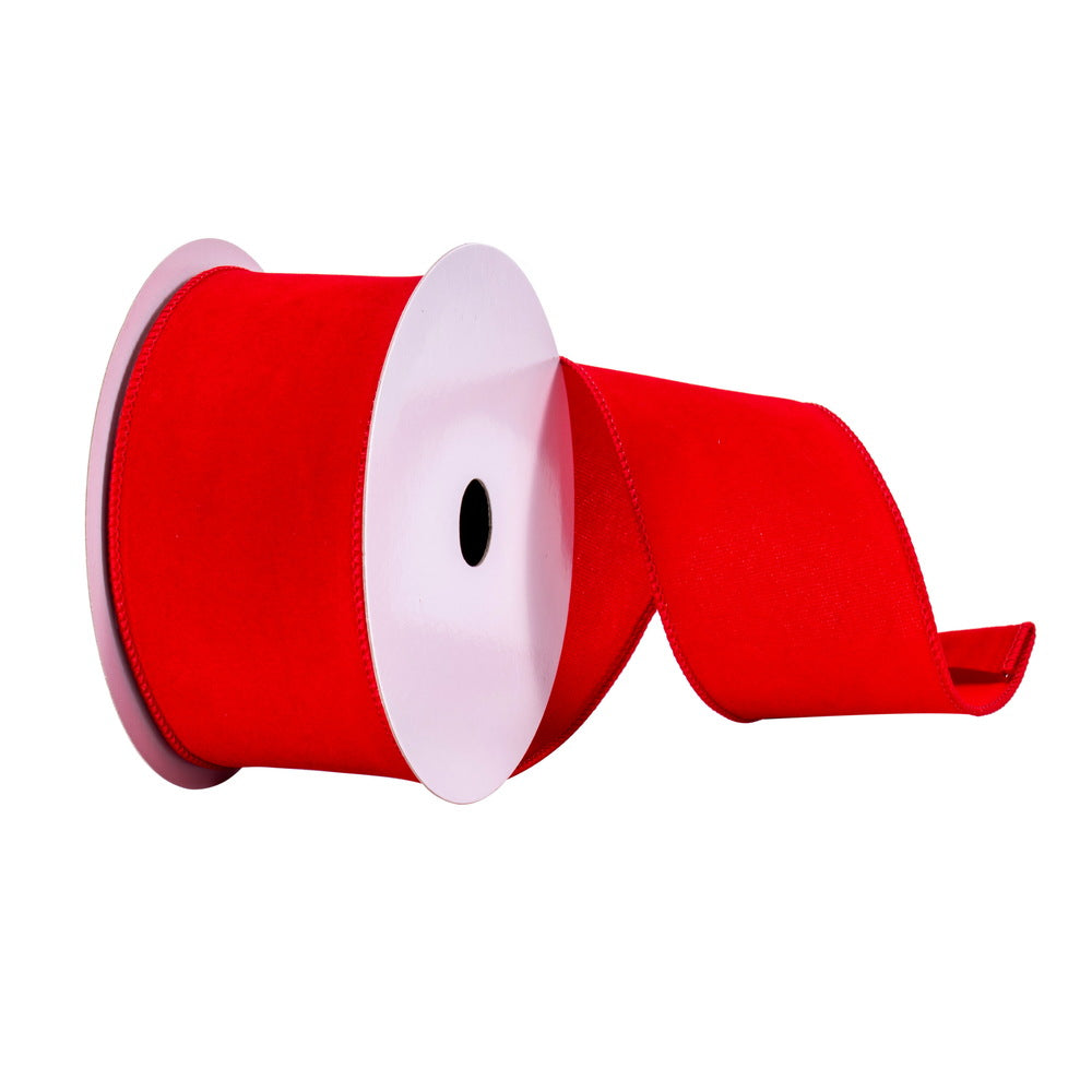 2.5" x 10 Yards Red Suede Ribbon