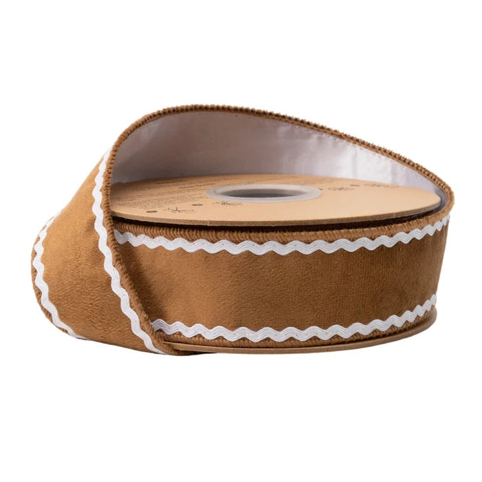 1.5" LaRibbon Gingerbread Velvet Ribbon