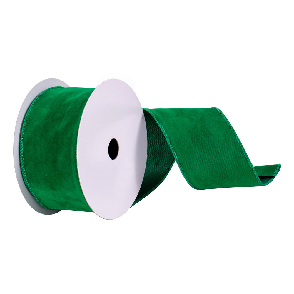 2.5" x 10 Yards Green Suede Ribbon
