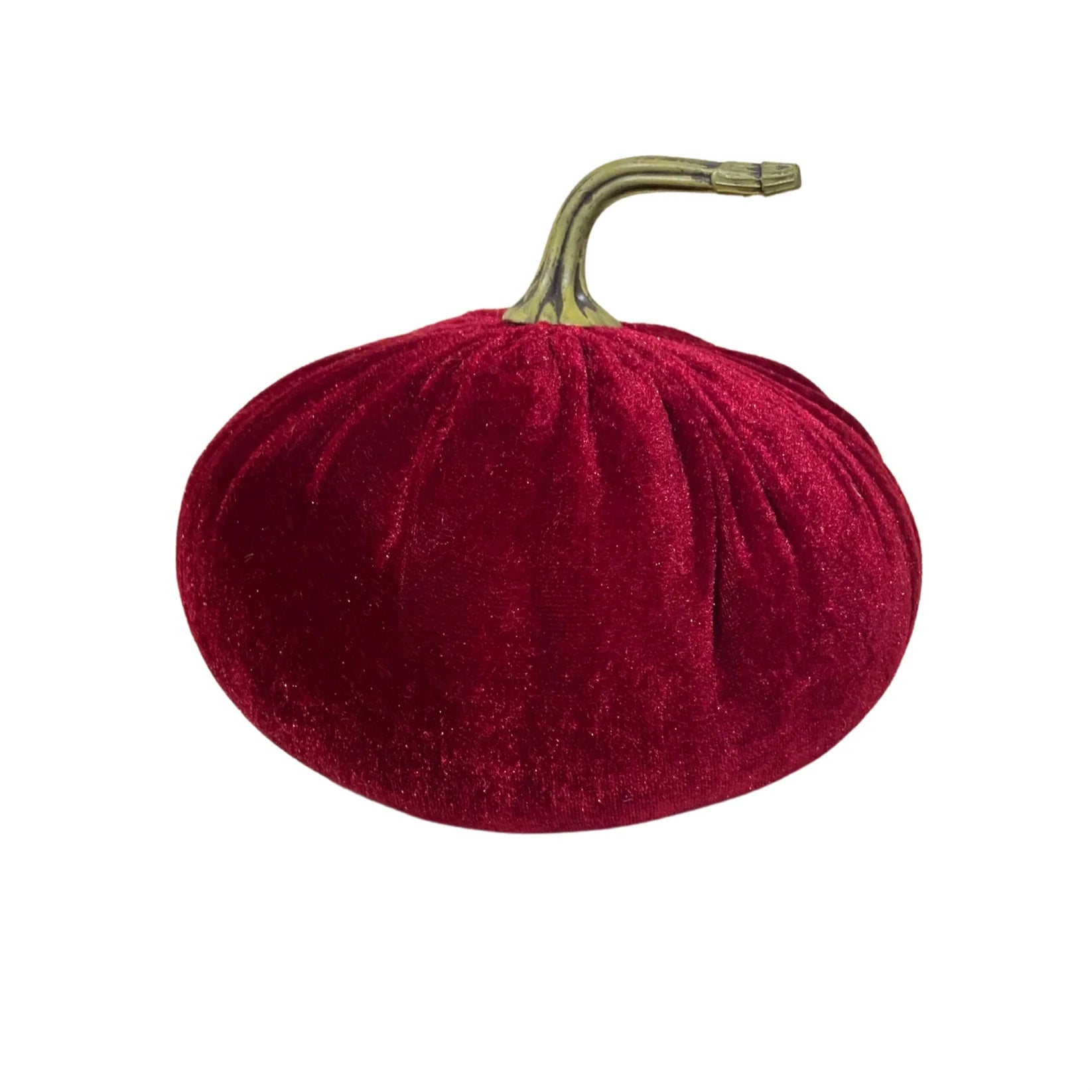 8" Velvet Pumpkin- Burgundy