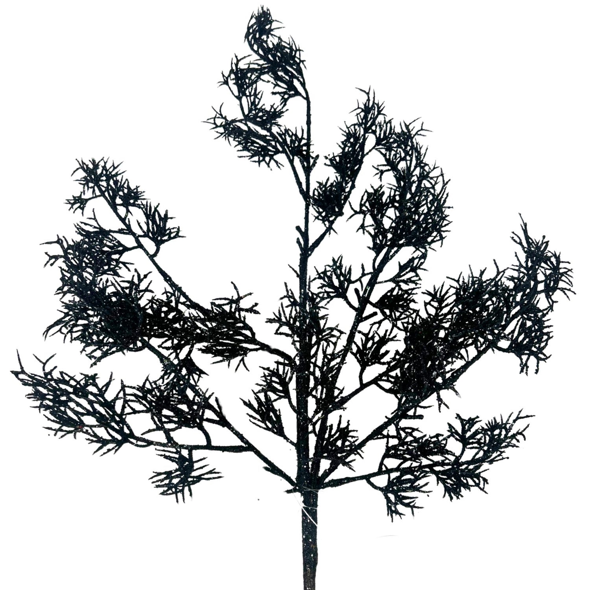 29" Black Glitter Cypress Spray