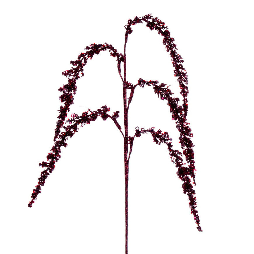 Burgundy Glitter Setaria Spray