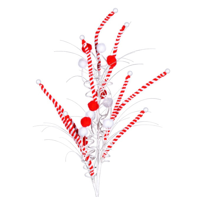 Candy Cane Pom Pom Spray