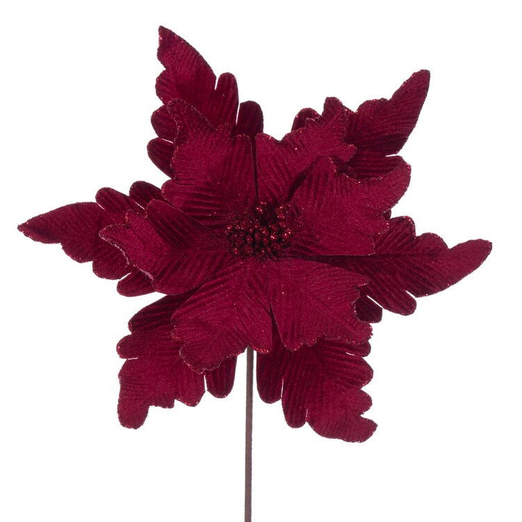 XL Burgundy Velvet Poinsettia
