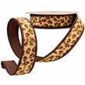 1" x 10yds faux horsehair "Coco" leopard, brown-tan