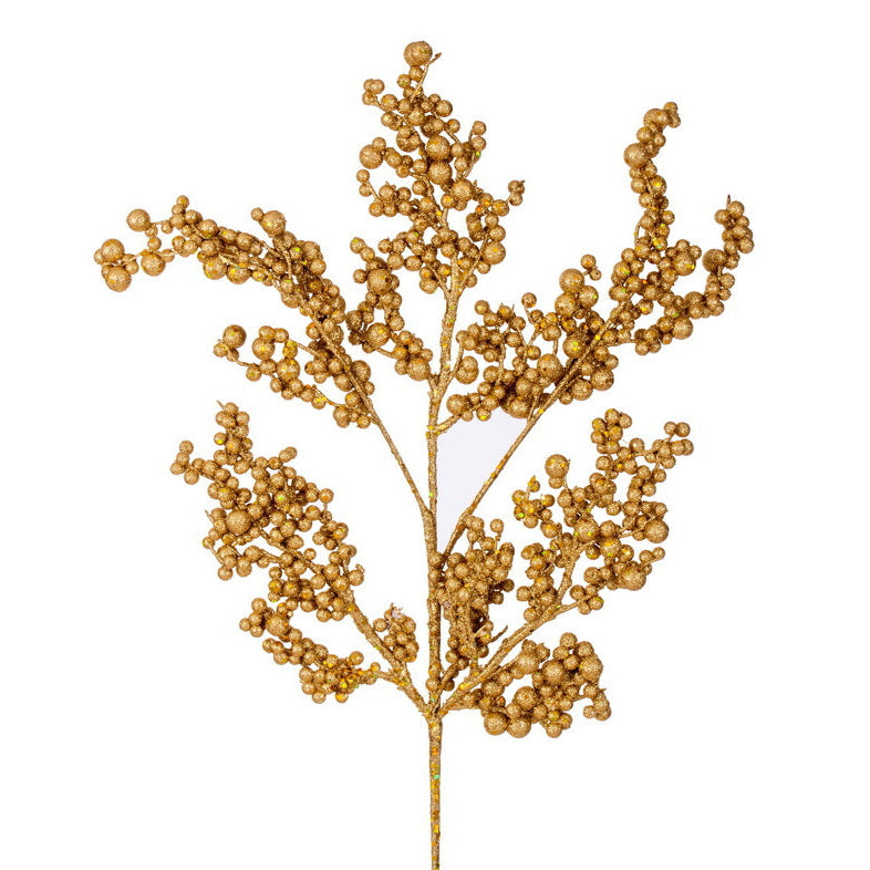 Gold Glittery Berry Spray