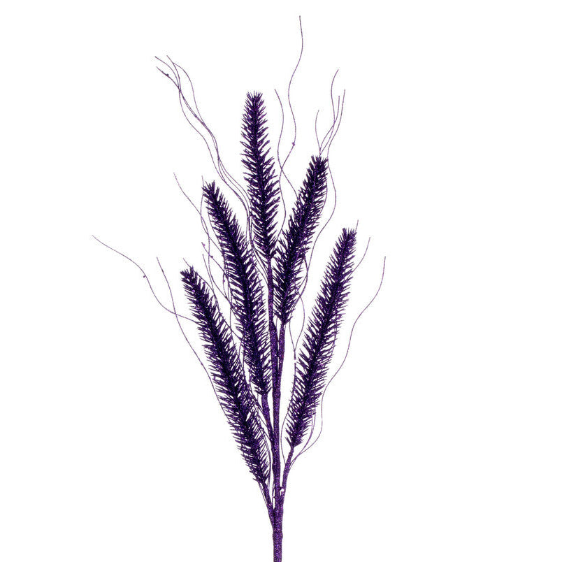 Purple Glitter Wheat Spray