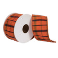 2.5" x 10 Yards Orange Dupion Plaid Ribbon