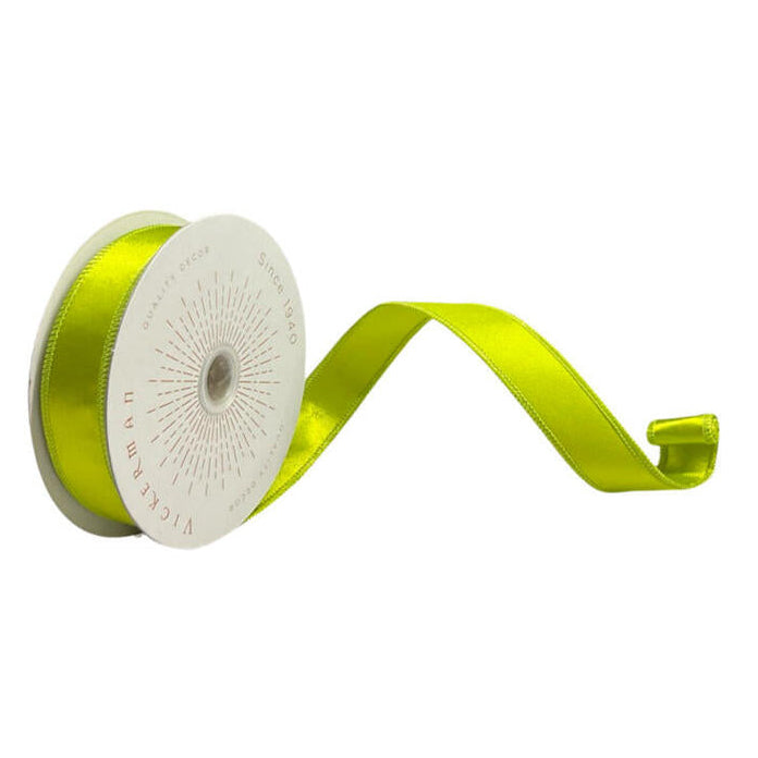 Lime Satin Fused Ribbon