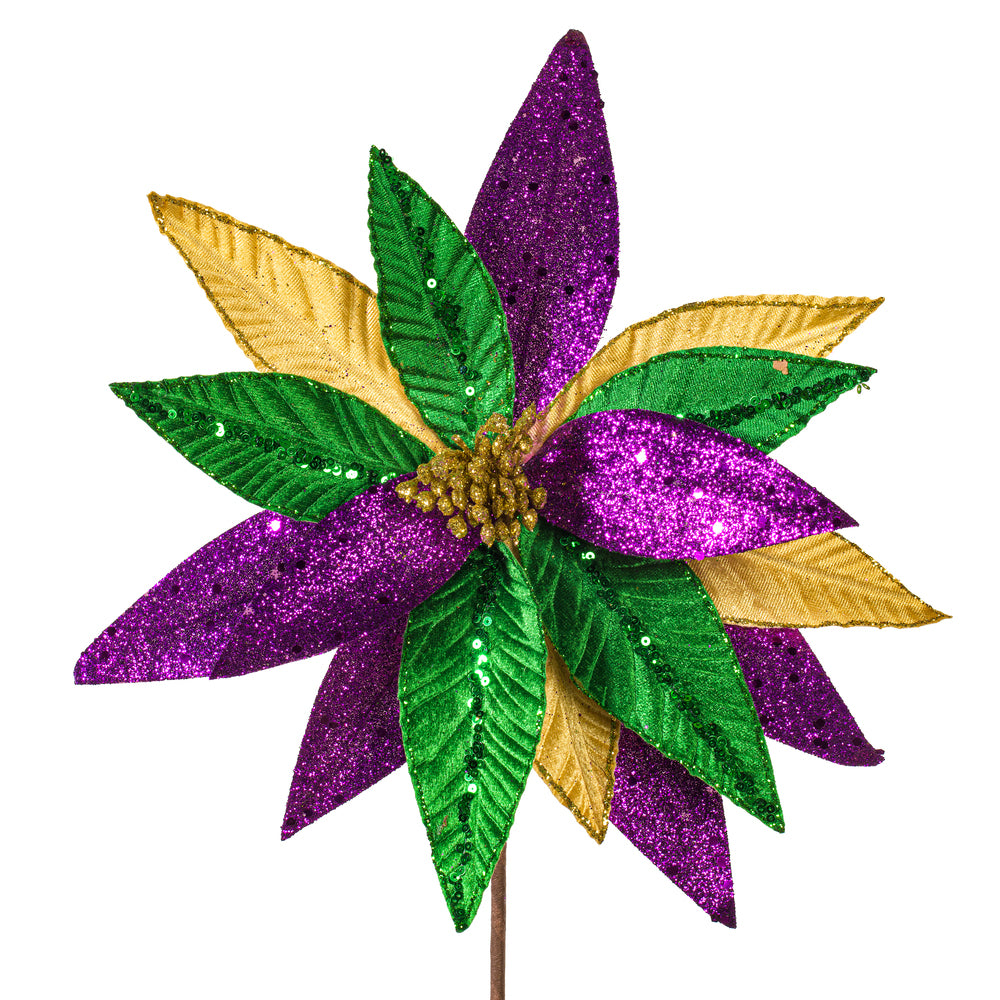 Mardi Gras Sequin Poinsettia