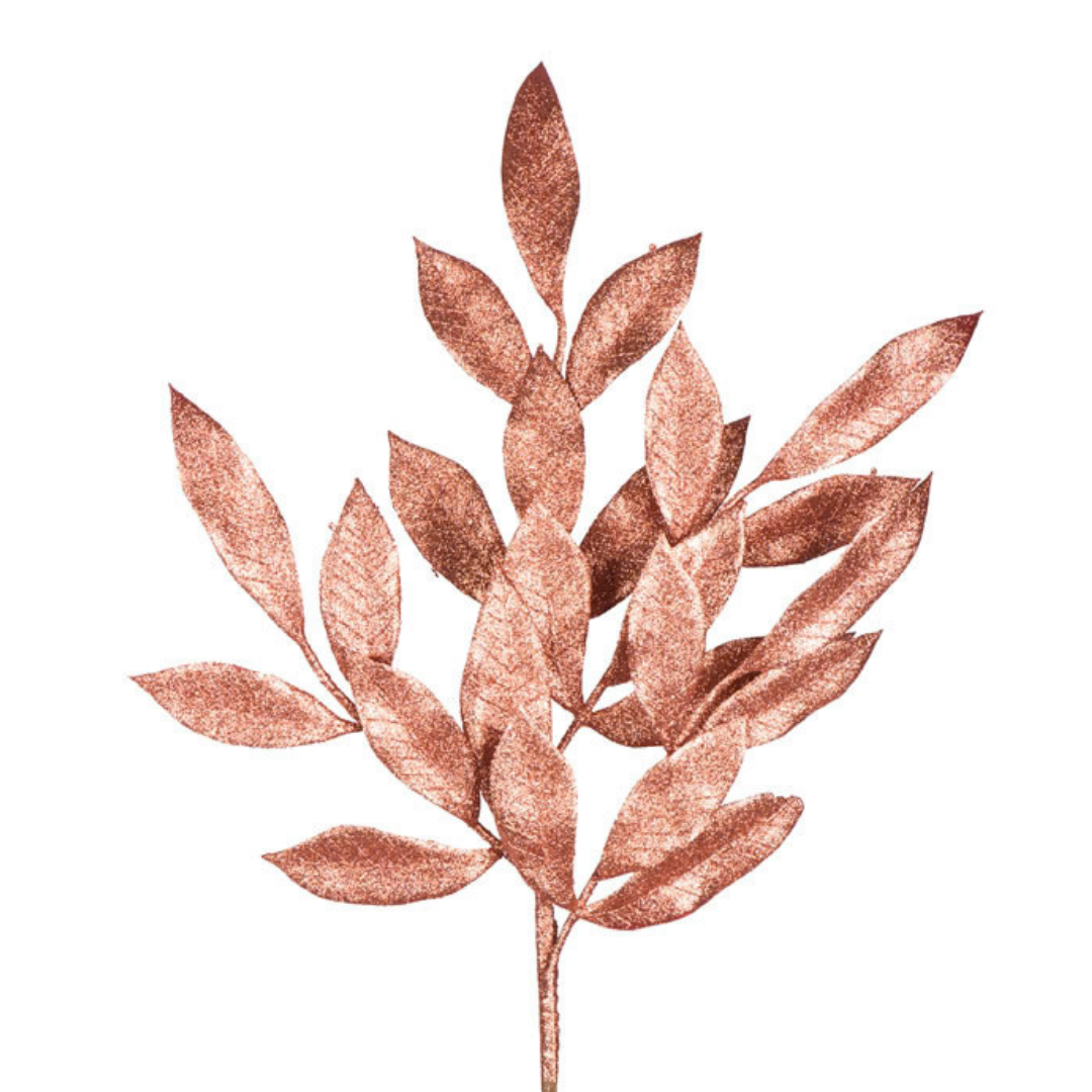 Rose Gold Glitter Bay Leaf