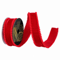 1.5" Vickerman Red Velvet Pom Pom Edge Ribbon