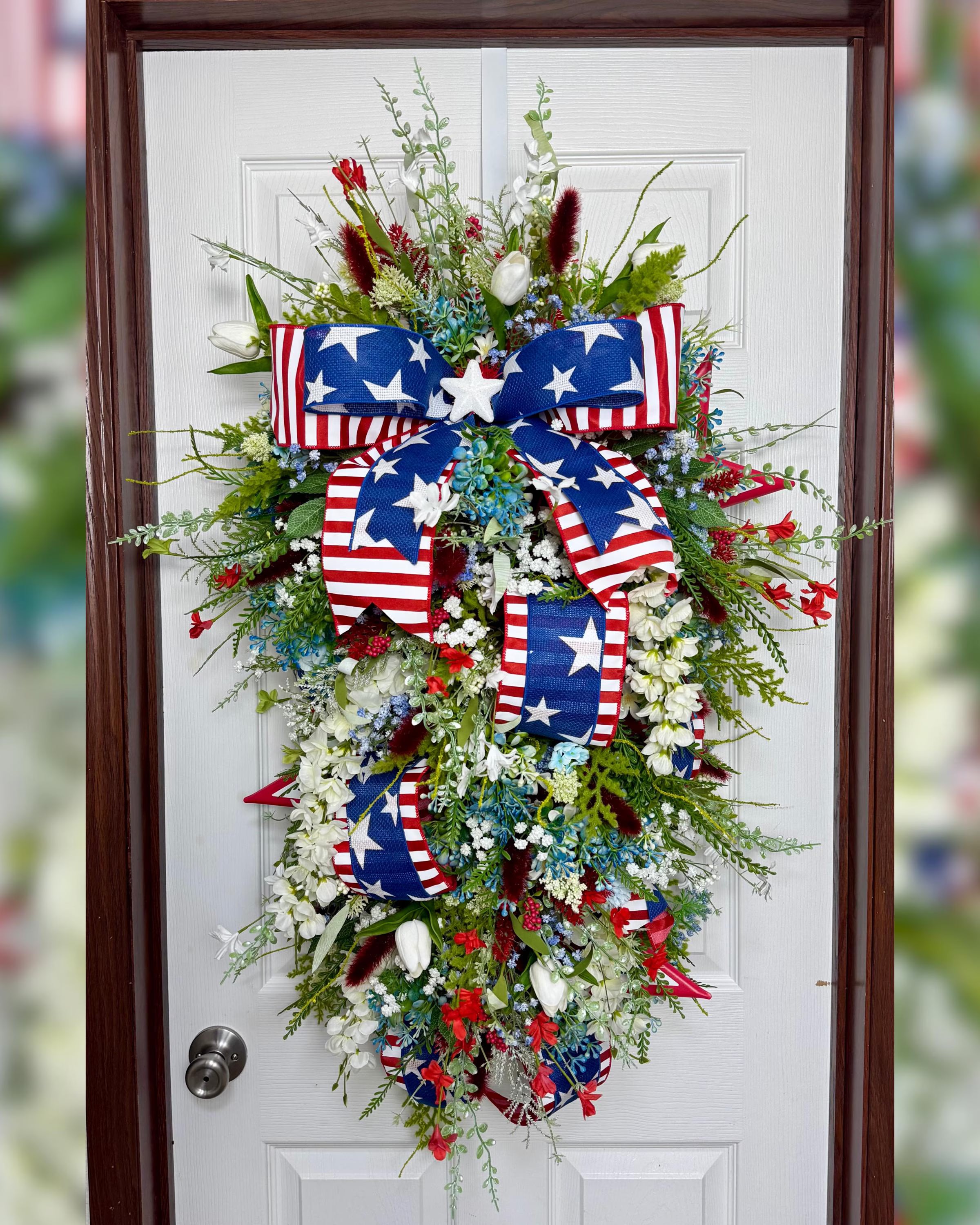 36" Patriotic Floral Swag