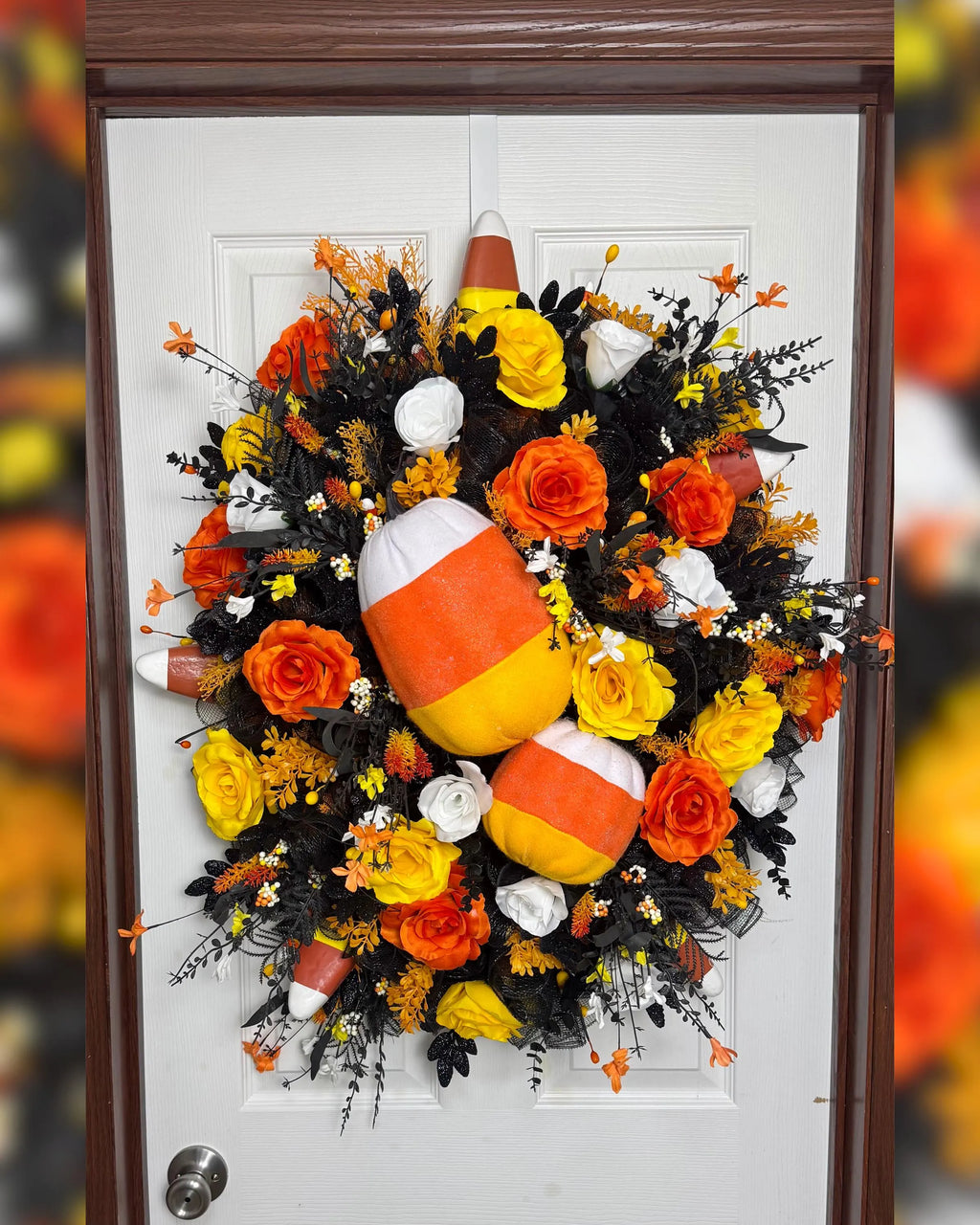 24" Halloween Candy Corn Wreath