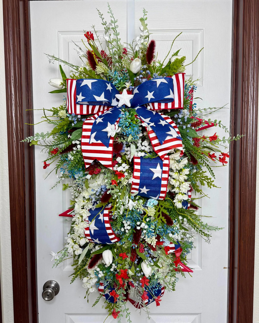 36" Patriotic Floral Swag